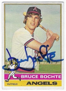 BRUCE BOCHTE 1976 TOPPS AUTOGRAPHED SIGNED # 637 CALIFORNIA ANGELS