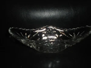 VINTAGE CUT GLASS EARLY AMERICAN PATTERN SERVING DISH OBLONG - Picture 1 of 1
