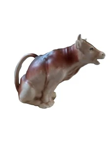 Antique Czechoslovakian Ceramic Brown Cow Figurative Creamer Pitcher - Bild 1 von 8