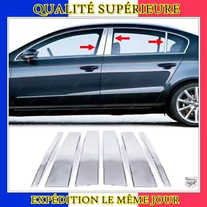Garniture de Pilier Porte Chromé 6 pcs INOXY pour VW PASSAT B6 SEDAN 2005 a 2010 - Imagen 1 de 8