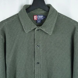 Sobrecamisa tejida pata de gallo verde Chaps Ralph Lauren talla L 100 % algodón - Imagen 1 de 11