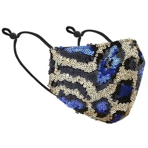 Animal Print Bling Sequin Glitter Fashion Face Mask Washable Reusable Unisex - Picture 1 of 61