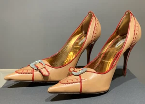 Le SILLA Italian Leather High Heels 4" Stiletto Vintage - Picture 1 of 12