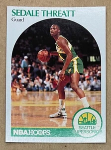 1990 NBA HOOPS SEDALE THREATT Seattle Supersonics CARD #284 - Picture 1 of 2