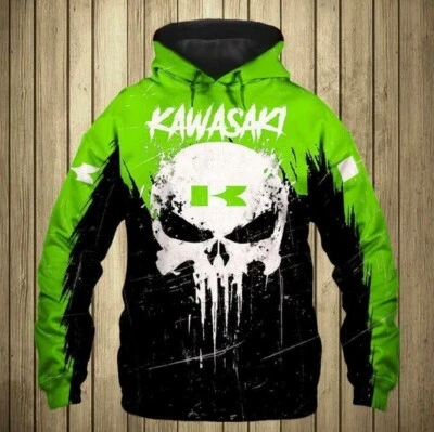Kawasaki Hoodie 3D Team Racing All Over Printed For Gift Lovely Green Neu - Bild 1 von 4