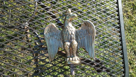 Vintage Brass Federal Eagle Flag Pole Finial 5X5 Cover