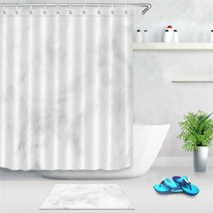 Blurred White Waterproof Bathroom Polyester Shower Curtain Liner Water Resistant - Imagen 1 de 8