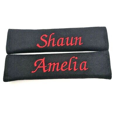 Personalised Embroidered Car Seatbelt Pad Shoulder Cover Cushion Seat Belt Name  • 13.65€