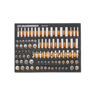 GEARWRENCH 89 Piece 1/4” Drive Master Metric Socket Set in Foam Storage Tr Foto 1 de 4