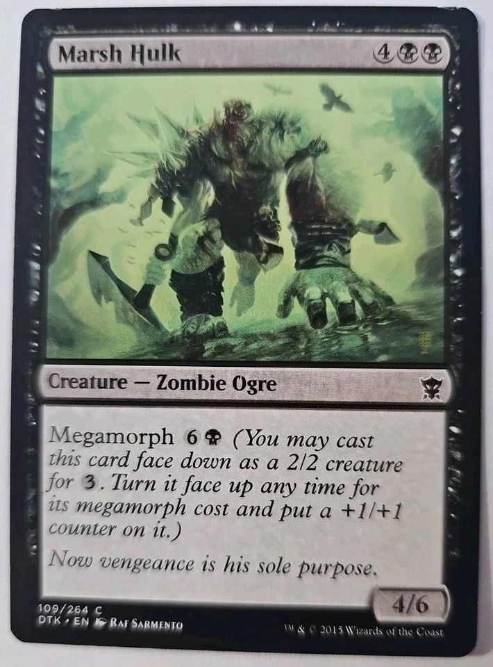 MTG Magic The Gathering Card Marsh Hulk Creature Zombie Ogre Black DTK 2015 - Image 1 of 2