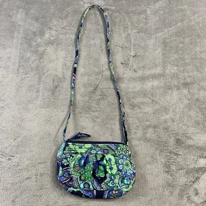 Vera Bradley Umhängetasche gesteppt Baumwolle grün blau Paisley geblümt - Bild 1 von 11