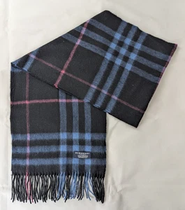 Pre-Owned Burberry Black Nova Check Scarf – Unisex Cashmere Elegant Winter Wrap - Picture 1 of 6