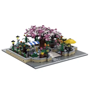 MOC Modular Botanical Garden Park with Sakura Tree & Flower Shop 1399 Pcs - Picture 1 of 2