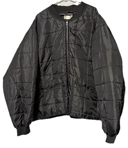 Chaqueta acolchada vintage Duke Haband negra aislada ligera forrada con cremallera talla 4X - Imagen 1 de 12