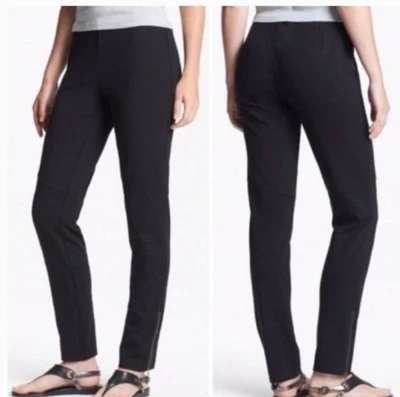 Pantalones negros con cremallera al tobillo Eileen Fisher para mujer talla mediana cintura elástica Foto 1 de 4