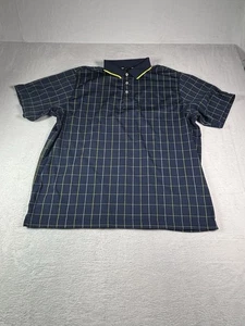 Polo da golf classica Walter Hagen uomo XXL blu navy a righe/a quadri verde/bianco - Foto 1 di 7