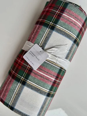 Pottery Barn Stewart Plaid 100% Cotton Rectangular Tablecloth, 70" x 126" NWT - Image 1 of 4
