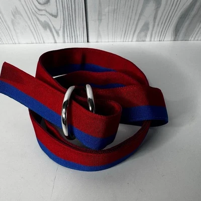 Raro Polo Ralph Lauren Vintage Nylon Azul Rojo Rayas Cinta Anillos 40” EE. UU. Foto 1 de 4
