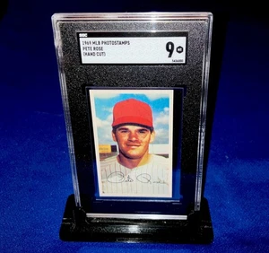 Tarjeta de sellos fotográficos 1969 Pete Rose Pop1 SGC 9 w1 10^ rara vs 1963 Topps novato MLB - Imagen 1 de 3