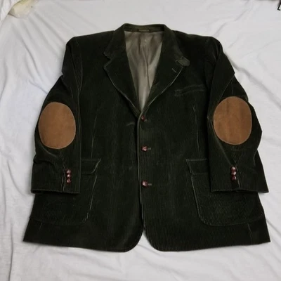 Vintage Orvis Corduroy Blazer Mens 52L Green Elbow Patches USA Sport Coat Jacket - Image 1 of 4