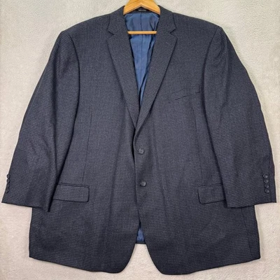 NEW Joseph & Feiss Gold Mens 54R Blue Houndstooth 100% Wool Executive Fit Blazer - Image 1 of 4