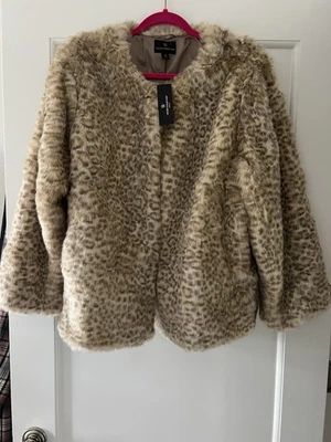 Abrigo Worthington Imitación Piel Estampado Animal-Talla 2x Nuevo Con Etiquetas Foto 1 de 4