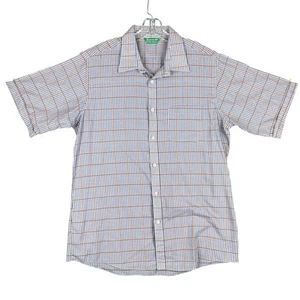 Vintage 70s Scene III Da Vinci Shirt Men’s XL Lavender Plaid Short Cuffed Sleeve - Picture 1 of 10