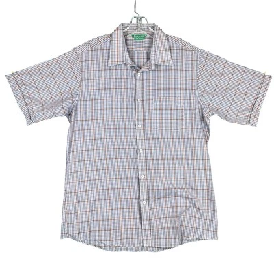 Vintage 70s Scene III Da Vinci Shirt Men’s XL Lavender Plaid Short Cuffed Sleeve - Image 1 of 4