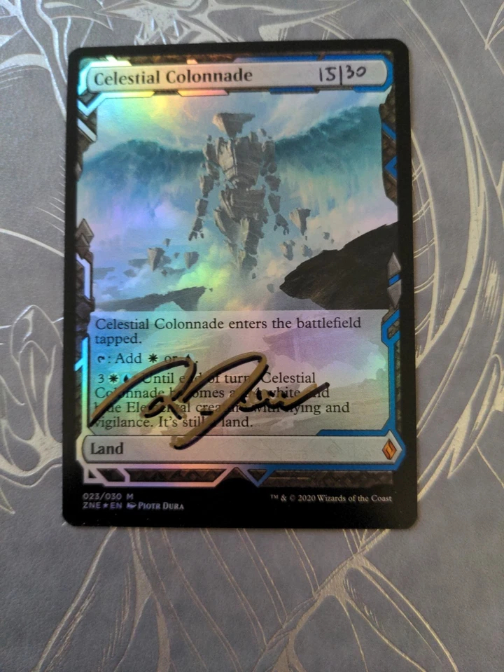 FOIL Celestial Colonnade ARTIST PROOF Zendikar Expedition Piotr Dura 15/30 Auto! - Image 1 of 2
