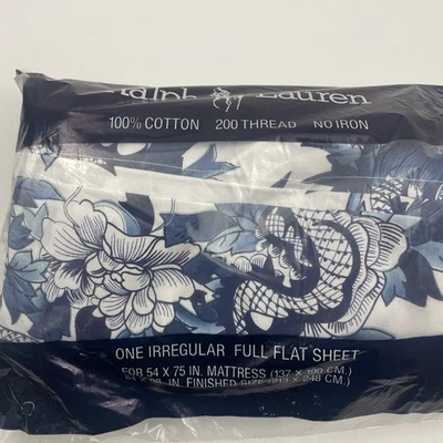 Polo Ralph Lauren Sábana Plana Completa 200 Hilos Porcelana Dragón Blanco/Azul Foto 1 de 4