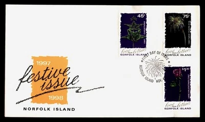 DR WHO 1998 ISLA NORFOLK FDC COMBO FESTIVO/VACACIONES $1,20 R16321 Foto 1 de 2