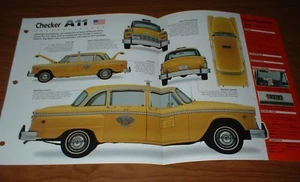 1980 Checker Cab A11 Original Imp Brochure Specs Info 80 63-82 81 Taxi - Foto 1 di 1