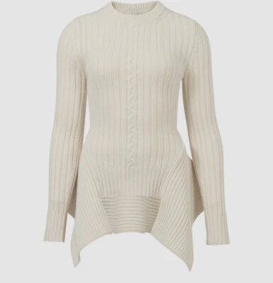 $860 Alexander McQueen Women's Ivory Long Sleeve Round Neck Sweater Size XS - Image 1 of 4
