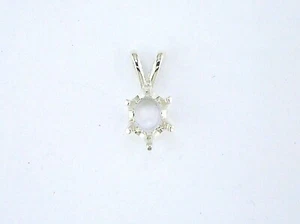 Colgante ovalado de 6 puntas con montura de plata de ley   - Imagen 1 de 2