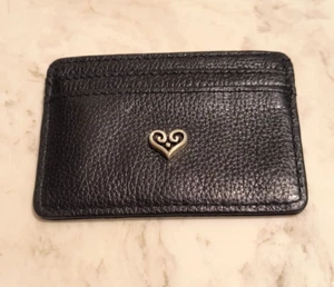 BRIGHTON B Wishes Card Case Black Leather Alcazar Heart Make Every Moment Count - Picture 1 of 6
