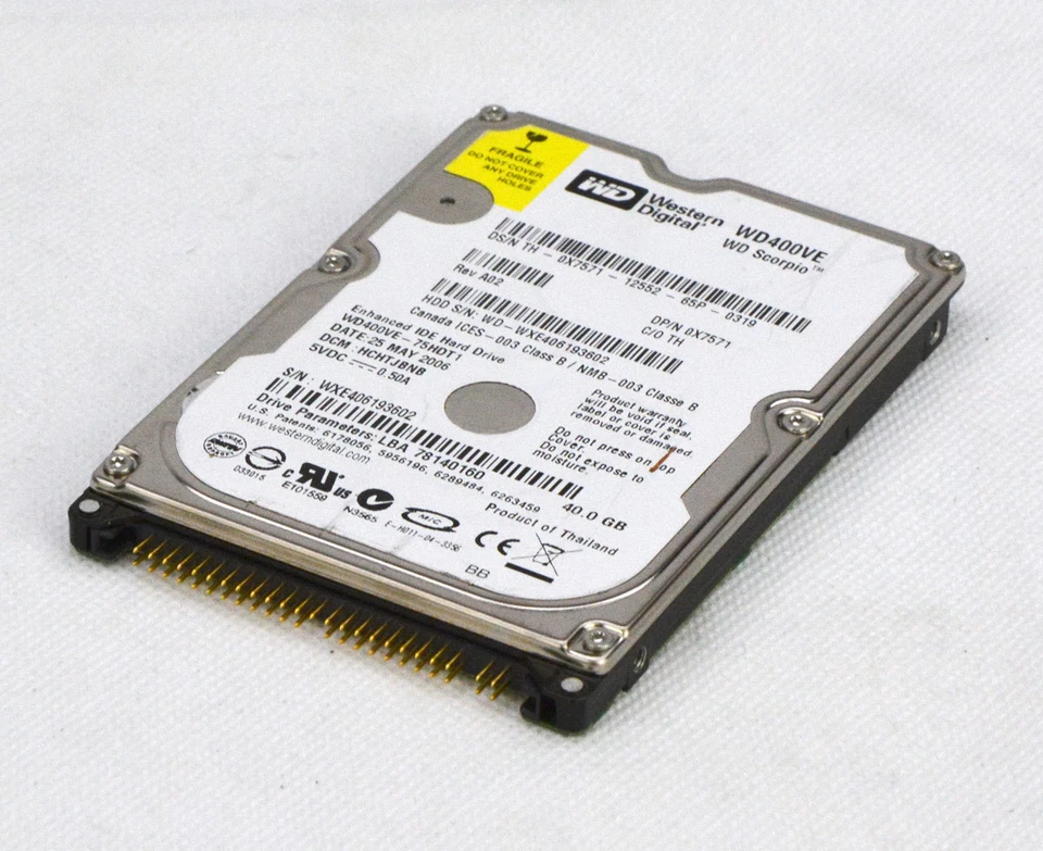 40GB 2.5" HDD Hard Drive WesternDigital WD400VE Scorpio IDE PATA #O83 mm - Image 1 of 1
