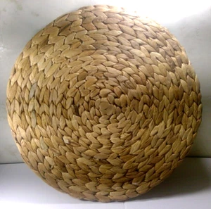 6 Pack, Round Woven Placemats, Natural Water Hyacinth Place mats, Braided Straw - Picture 1 of 4