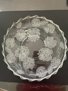 Crystal Clear Vintage 1990’s Lotus In Bloom 5 Parts Hostess Platter Japan - Picture 1 of 9