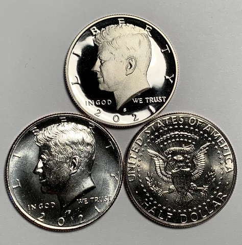 2021 P D S Kennedy Half Dollar Proof Cameo Set BU - In Hand Cover