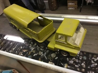 Vintage structo Turbine Vista dome horse trailer semi pressed steel green/white - Image 1 of 4