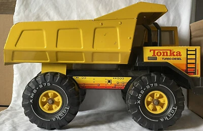 Vintage Tonka XMB-975 Loader Metal Dump Truck Yellow Turbo Diesel Great Shape - Image 1 of 4