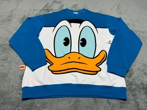 NEW Disney Sweater Adult Extra Large Blue White Donald Duck 90th Anniversary Men - Picture 1 of 7