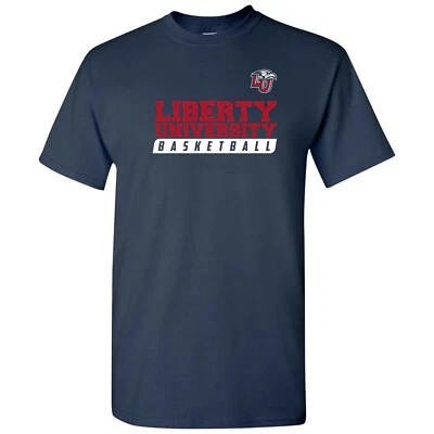 Camiseta Liberty University Flames de baloncesto inclinada unisex con licencia - azul marino Foto 1 de 4