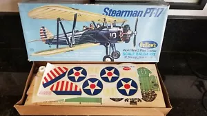 OLDER GUILLOWS STEARMAN PT-17 BI-PLANE WOODEN MODEL KIT. - Picture 1 of 5