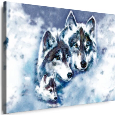 Leinwand Bilder Wölfe Tiere Raubtiere Natur Kunstdruck Premium Wandbilder - Bild 1 von 4