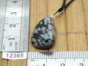 Pendentif OBSIDIENNE FLOCON DE NEIGE + cordon reglable mineraux pierre reiki - Picture 1 of 1