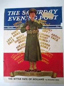 CUBIERTA POSTAL SÁBADO POR LA NOCHE 2/1/1941 "In The Army Now" Albert W. Hampson AZ27 - Imagen 1 de 3