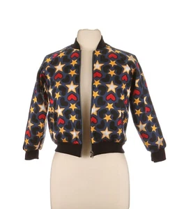 Stella McCartney Kids Faux Fur Star Bomber Jacket Multicolor Age 10 Yrs New Tags - Picture 1 of 9