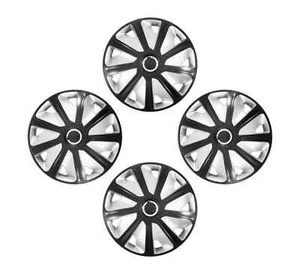 PARA TOYOTA COROLLA - TAPACUBOS EMBELLECEDORES DE RUEDA CRAFT RC 16" NEGRO Y PLATEADO - Imagen 1 de 4