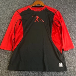 Nike Pro Shirt Mens Medium Black 3/4 Sleeve MLB Baseball Compression Swingman - Picture 1 of 10